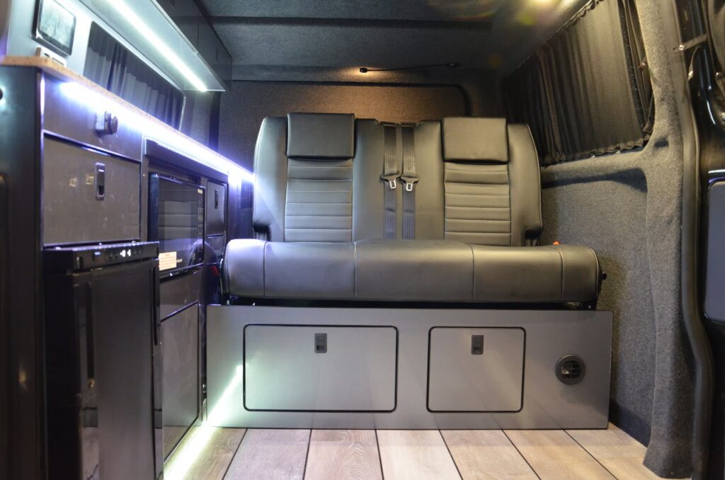 Ford conversion, campervan UK, ford campervan, high roof campervan, high roof van conversion, high roof van modified, campervans uk, van conversion uk, van conversion with shower, van conversion with bathroom, campervan build, rock n roll bed campervan