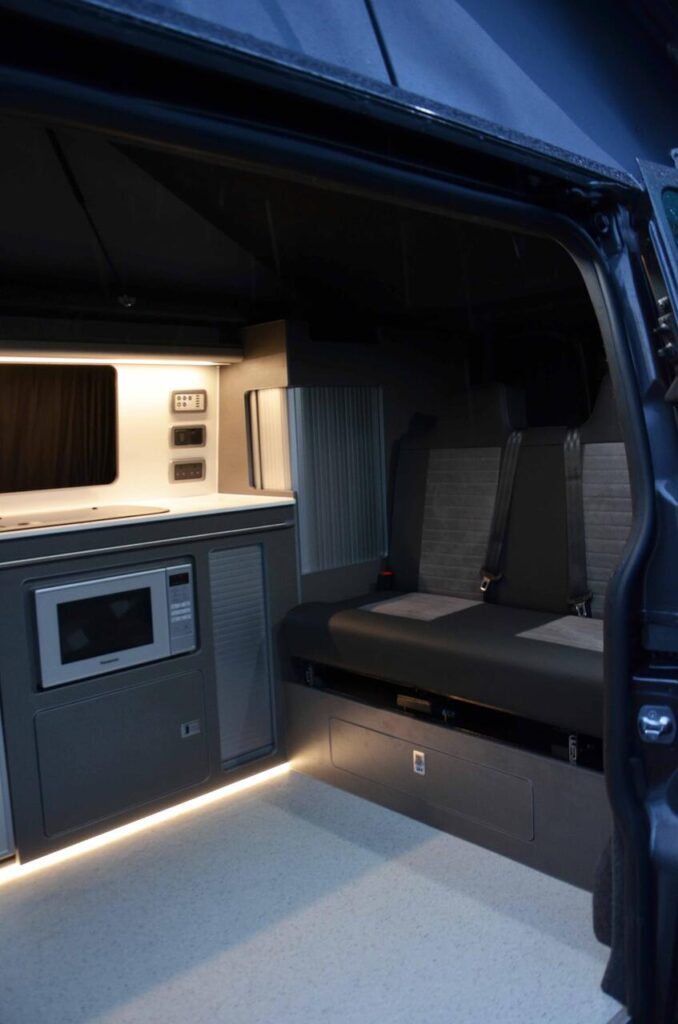 Ford Transit Campervan Conversion Rock n Roll Bed, cnc, offgridliving, custom, camper, customcamper, wildcamping, vanlife, vanlifer, builttoorder, camperforsale, glamping, bespoke, interior